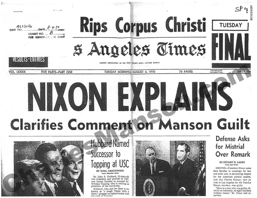 Los Angeles Times, August 4th 1970